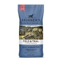 Skinner's Field & Trial Turkey and Rice + Joint AidSkinner’s Field &amp; Trial Turkey and Rice is a complete dog food, specially developed and formulated to support active dogs who are regularly working at a moderateDog FoodSkinnersMcCaskieField & Trial Turkey