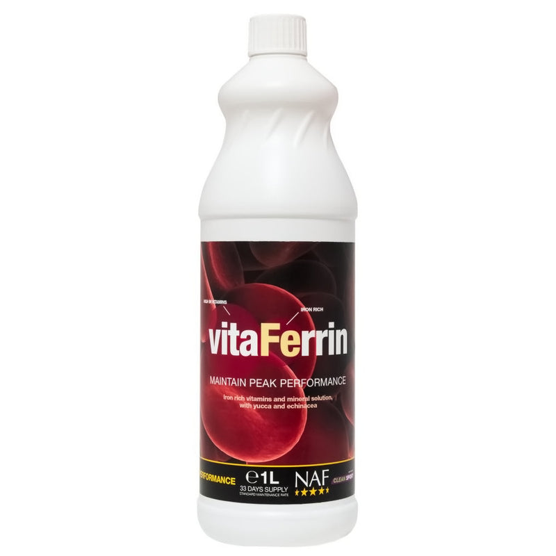 NAF VitaFerrinNAF’s veterinary and nutritional specialists have developed vitaFerrin as an appropriate and effective nutritional solution to help optimise horses’ performance leveHorse Vitamins & SupplementsNAFMcCaskieNAF VitaFerrin